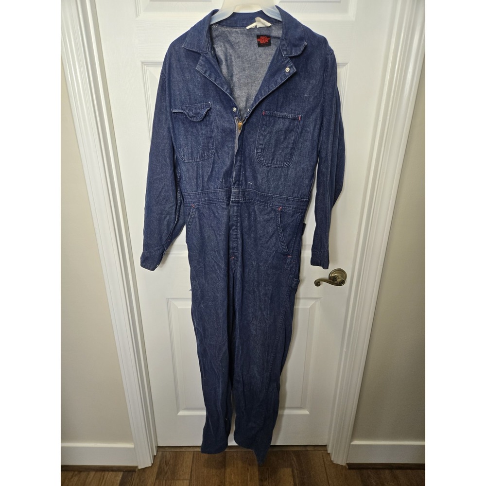 Vintage 70s Big Ben by Wrangler Denim Coveralls Mens 42 Regular Blue Made in USA